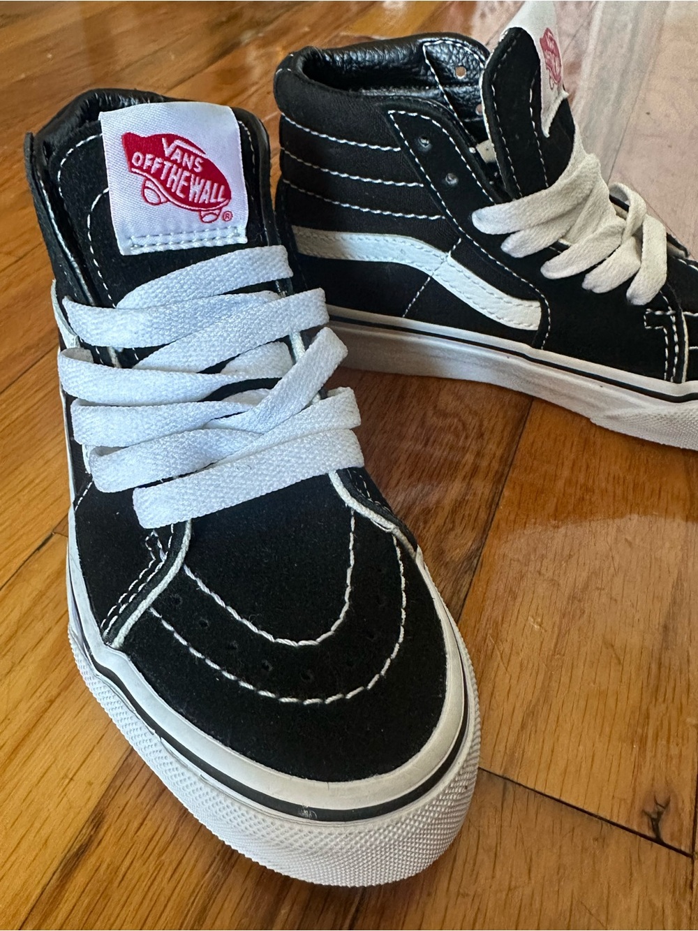 Vans Kids Black and White High-Top Sneakers